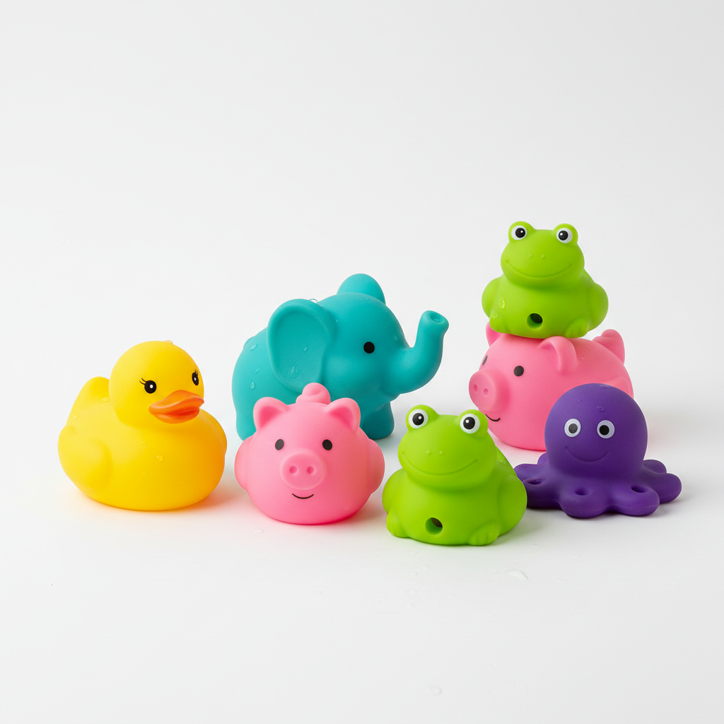 Jouets de bain pouet colorés pour bébé