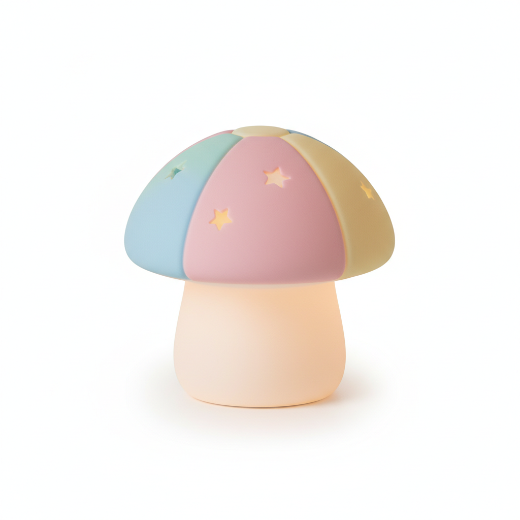 Veilleuse bébé en forme de champignon pastel