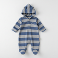 Barboteuse à capuche bébé garçon bleue
