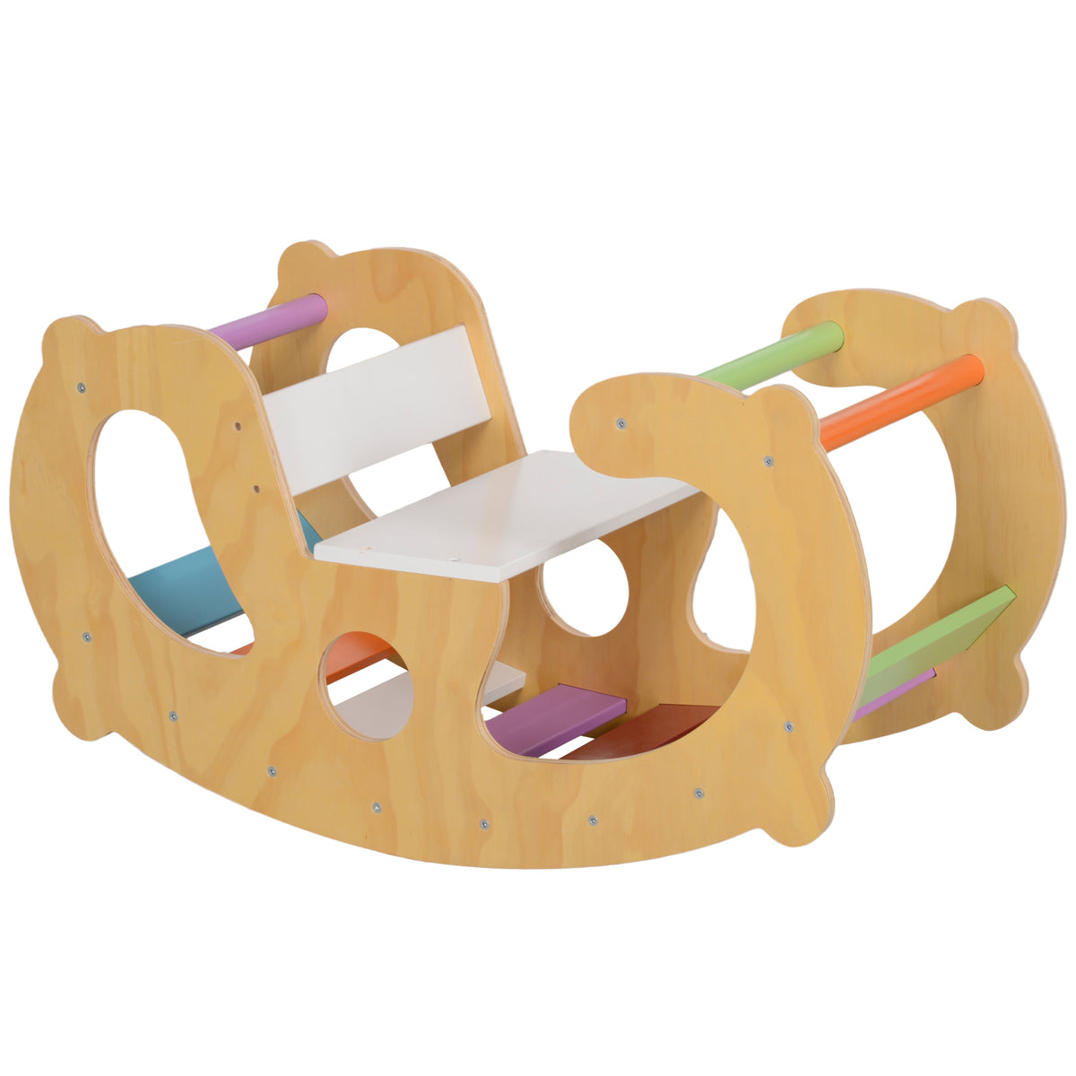 2 en 1 Arche escalade enfants 18 à 48 mois, chaise à bascule arc-en-ciel pour garçons & filles, tout-petits